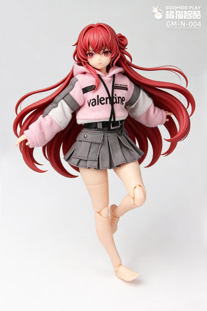 GOOMOO GM-N-004 パーカー&スカートセット 1/12スケール可動フィギュア用着せ替え服【予約商品】
