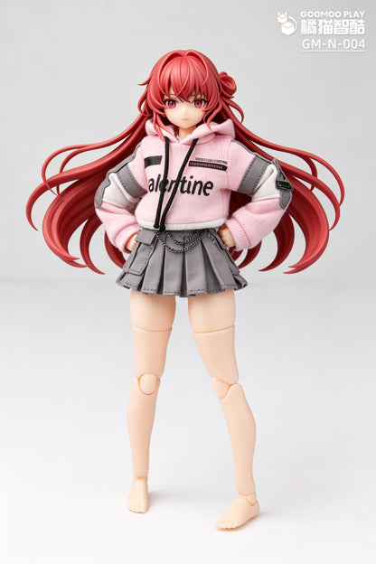 GOOMOO GM-N-004 パーカー&スカートセット 1/12スケール可動フィギュア用着せ替え服【予約商品】
