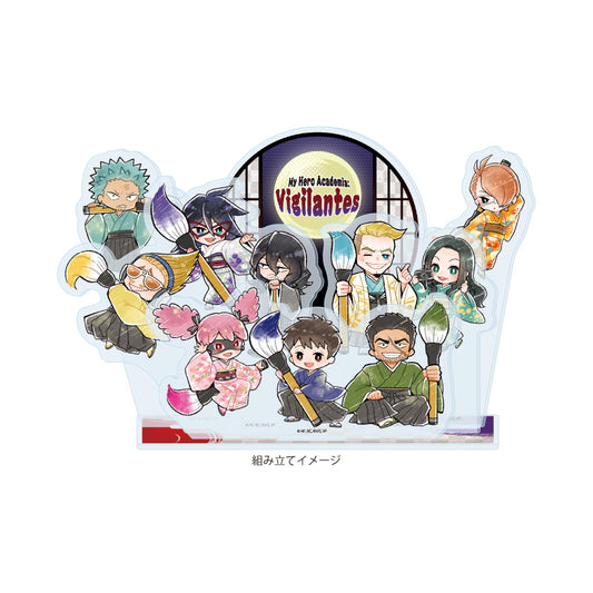 プレミアムアクリルジオラマプレート ヴィジランテ -僕のヒーローアカデミア ILLEGALS- 01 書道Ver. 集合デザイン(レトロアート)【予約商品】