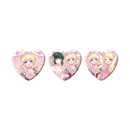 ハート型缶バッジ3個セット きんいろモザイク 02 アリスバースデーVer.(描き下ろしイラスト)【予約商品】