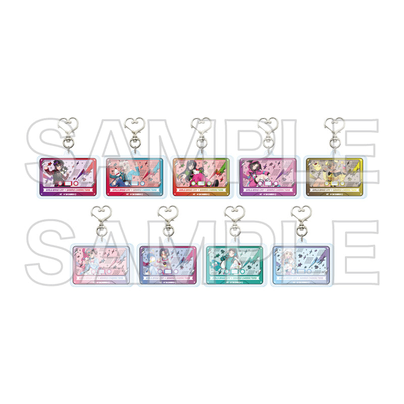 【Box/9】ハート型ナスカンアクリルキーホルダー ガールズバンドクライ×サンリオキャラクターズ 01 コラボイラスト【予約商品】