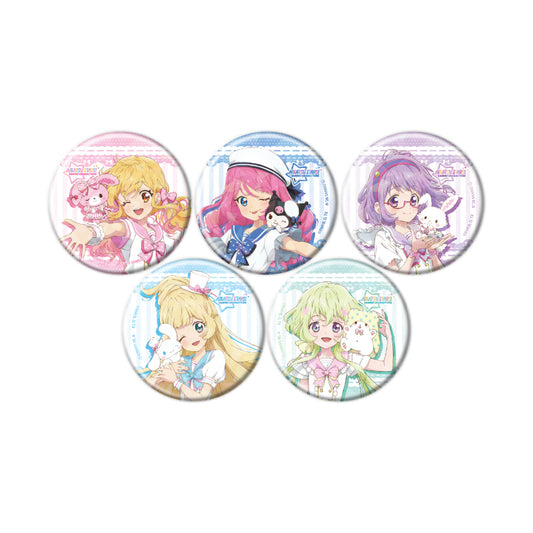 【Box/5】ホログラム缶バッジ(57mm) アイカツスターズ!×サンリオキャラクターズ 03 コラボイラスト(等身)【予約商品】