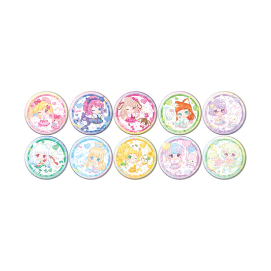 【Box/10】ホログラム缶バッジ(57mm) アイカツスターズ!×サンリオキャラクターズ 04 コラボイラスト(ミニキャラ)【予約商品】