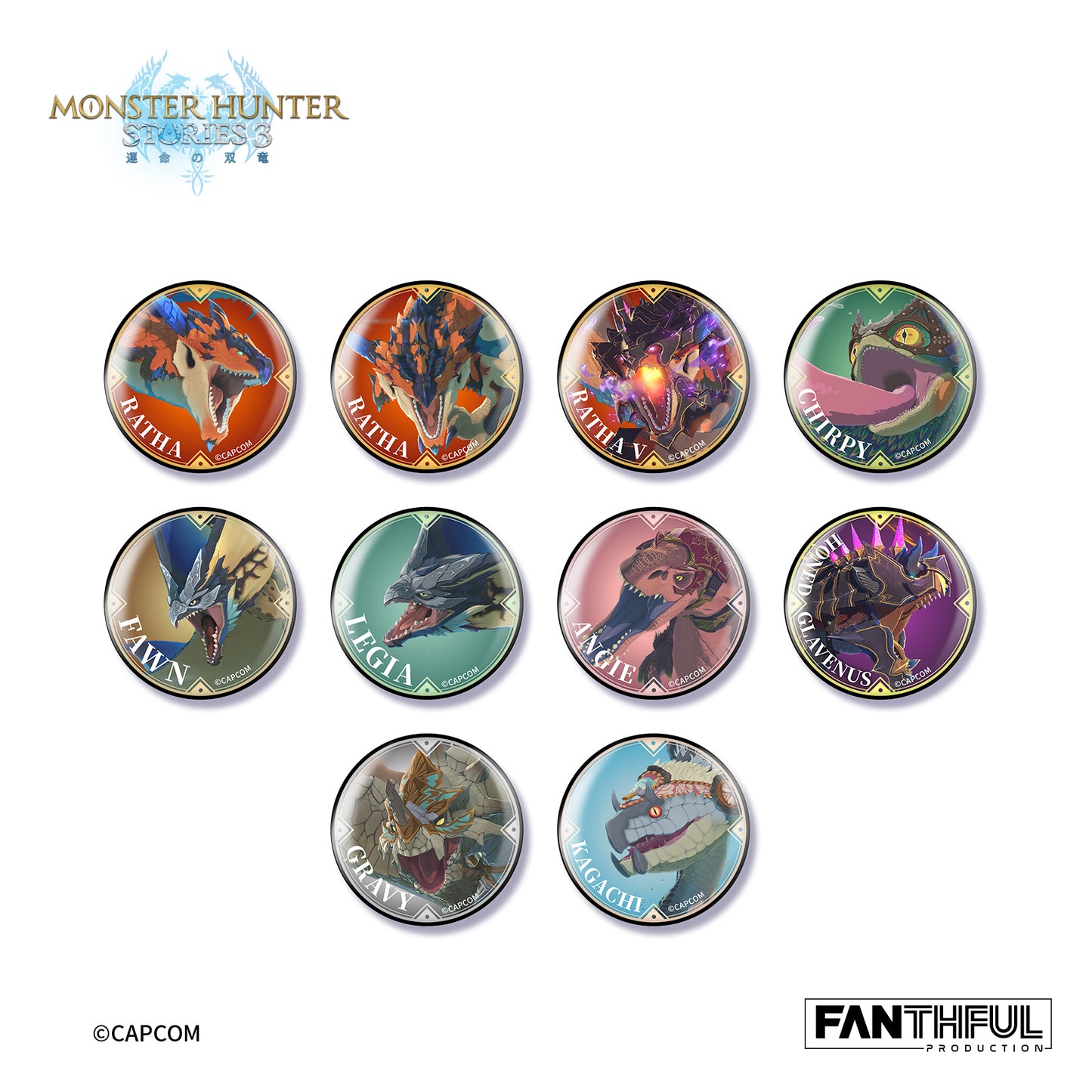 【Box/10】006_FANTHFUL モンスターハンターストーリーズ3 -運命の双竜- FP006MHS32026 オトモン トレーディング缶バッジ【予約商品】