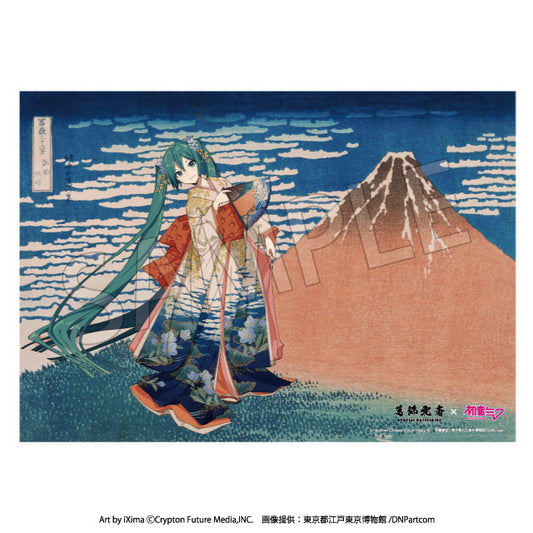葛飾北斎×初音ミク シリアルナンバー入りA3アクリルパネル 冨嶽三十六景 凱風快晴【完全受注生産品】【予約商品】