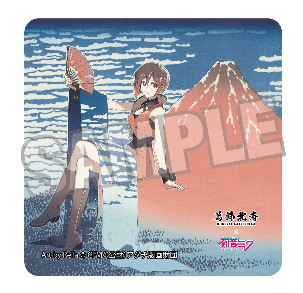 葛飾北斎×初音ミク Rella ステッカー MEIKO 凱風快晴【予約商品】