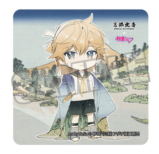 葛飾北斎×初音ミク Rella ステッカー 鏡音レン ミニキャラ 甲州三坂水面【予約商品】