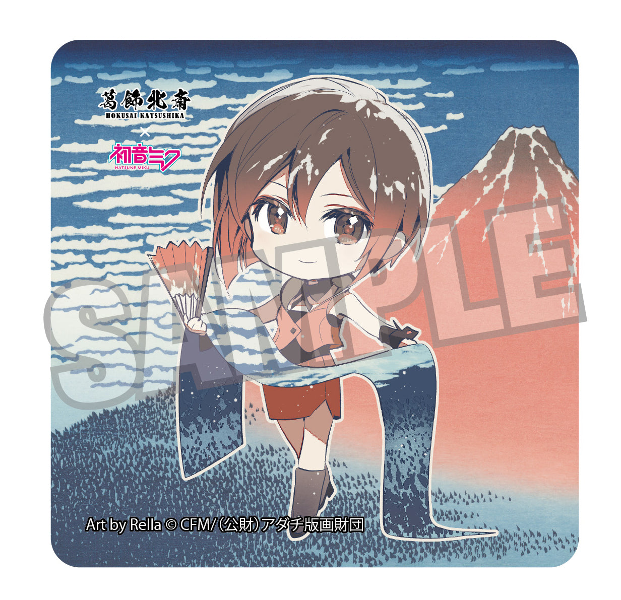 葛飾北斎×初音ミク Rella ステッカー MEIKO ミニキャラ 凱風快晴【予約商品】