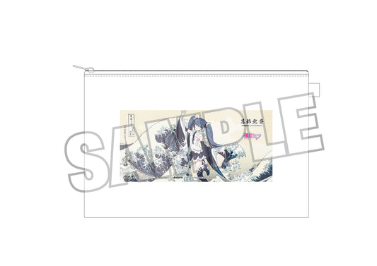 葛飾北斎×初音ミク Rella ポーチ 初音ミク 神奈川沖浪裏【予約商品】