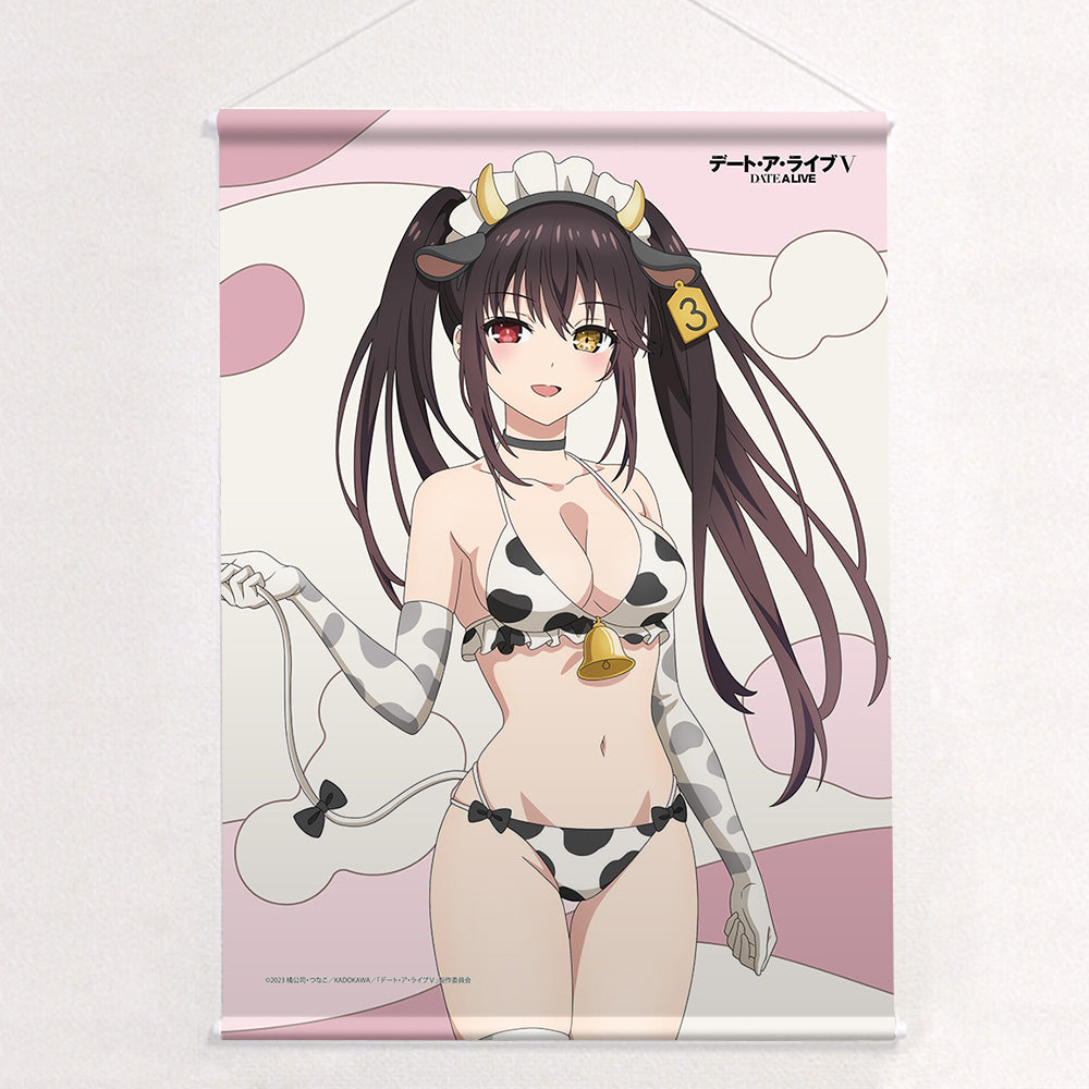 デート・ア・ライブV 描き下ろしB2タペストリー 時崎狂三/牛柄水着 Wスエード【予約商品】