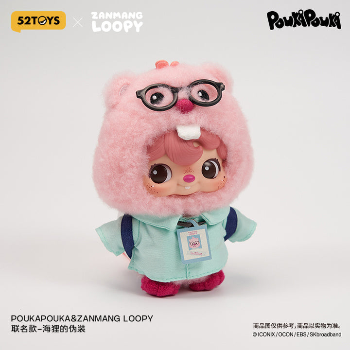 004_52TOYS POUKAPOUKA×ZANMANG LOOPY ビーバーコスチューム ぬいぐるみストラップ【予約商品】
