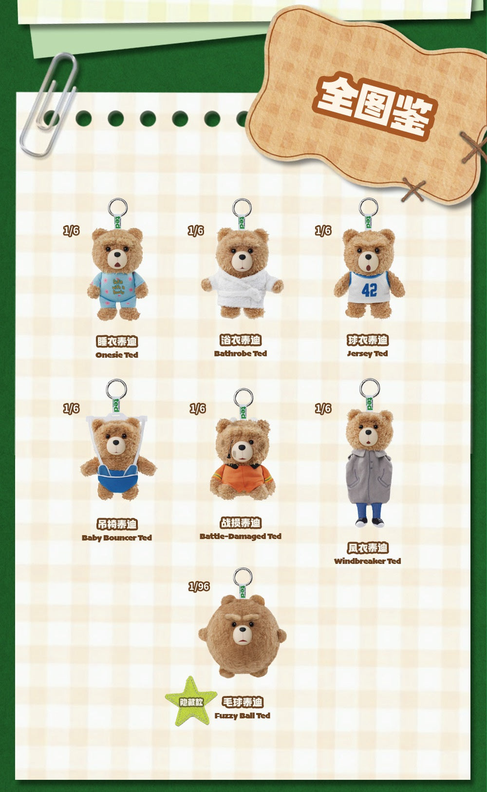 【Box/6】003_52TOYS BLINDBOX テッド ザ・シリーズ ぬいぐるみストラップ【予約商品】