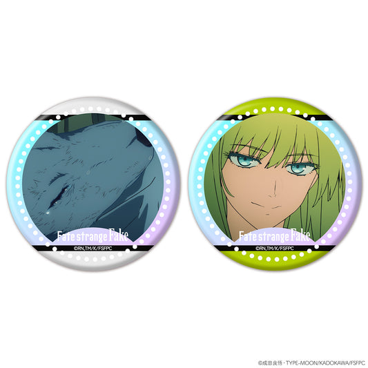Fate/strange Fake オーロラ缶バッジ2個セット 銀狼の合成獣&ランサー【予約商品】