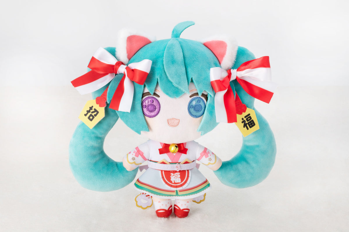 初音ミク×招き猫 初音ミク 白猫 ぬいぐるみ スタンダード Art by らっす【予約商品】