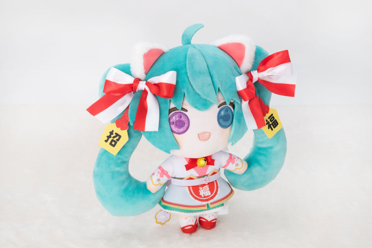 初音ミク×招き猫 初音ミク 白猫 ぬいぐるみ スタンダード Art by らっす【予約商品】