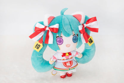 初音ミク×招き猫 初音ミク 白猫 ぬいぐるみ スタンダード Art by らっす【予約商品】