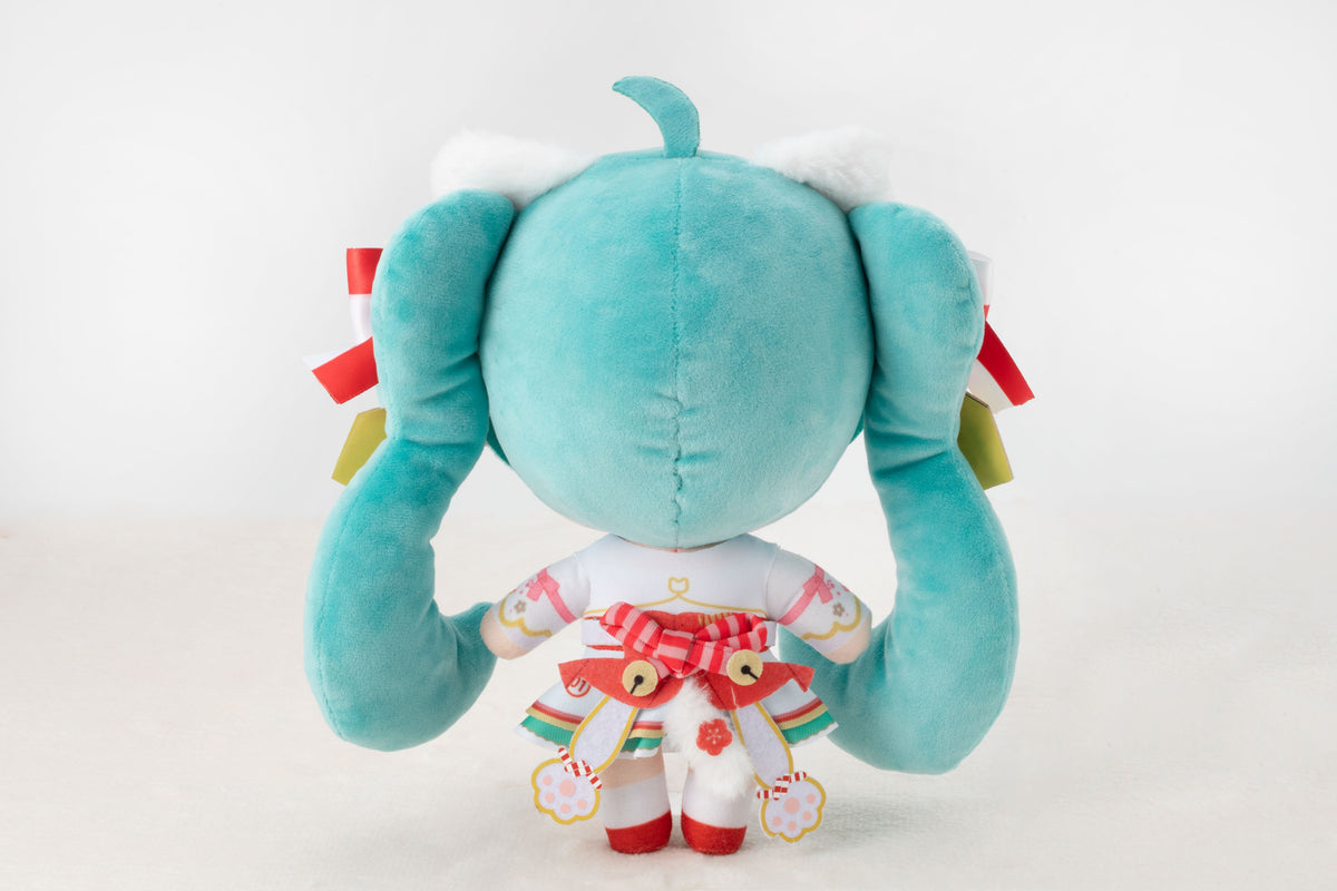 初音ミク×招き猫 初音ミク 白猫 ぬいぐるみ スタンダード Art by らっす【予約商品】