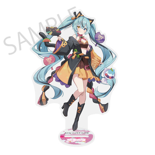 初音ミク×招き猫×真夏の熊谷 ダイカットビッグアクリルスタンド 初音ミク 黒 Art by イコモチ【予約商品】