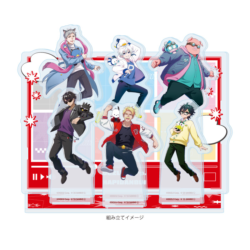 プレミアムアクリルジオラマプレート ドズル社×はぴだんぶい 01 集合デザイン(コラボイラスト)【予約商品】