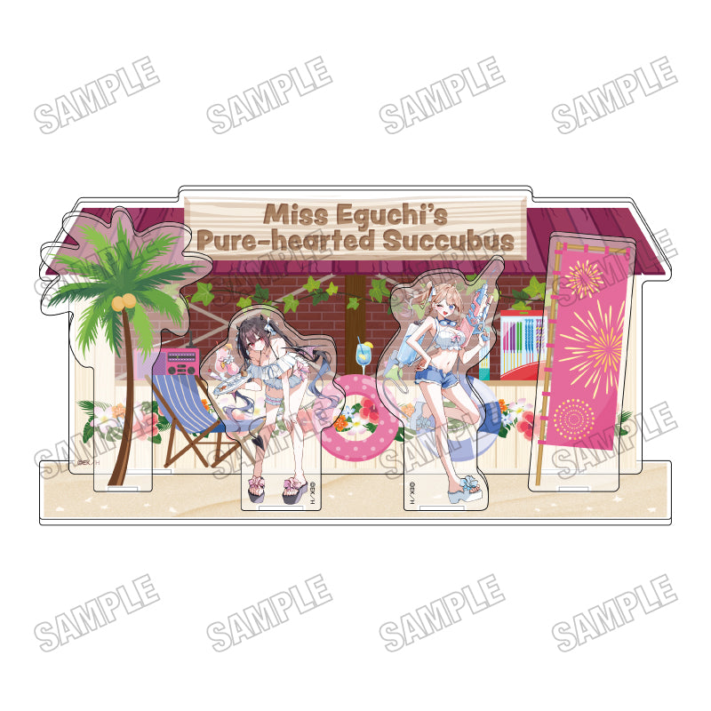 江口さんちの純情サキュバス 描き下ろしアクリルジオラマ 海の家Ver.【予約商品】