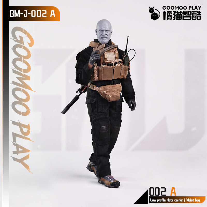 GOOMOO GM-J-002-A 1/12 スケール可動フィギュア用着せ替え服セット タクティカルベスト&ウエストバッグ【予約商品】