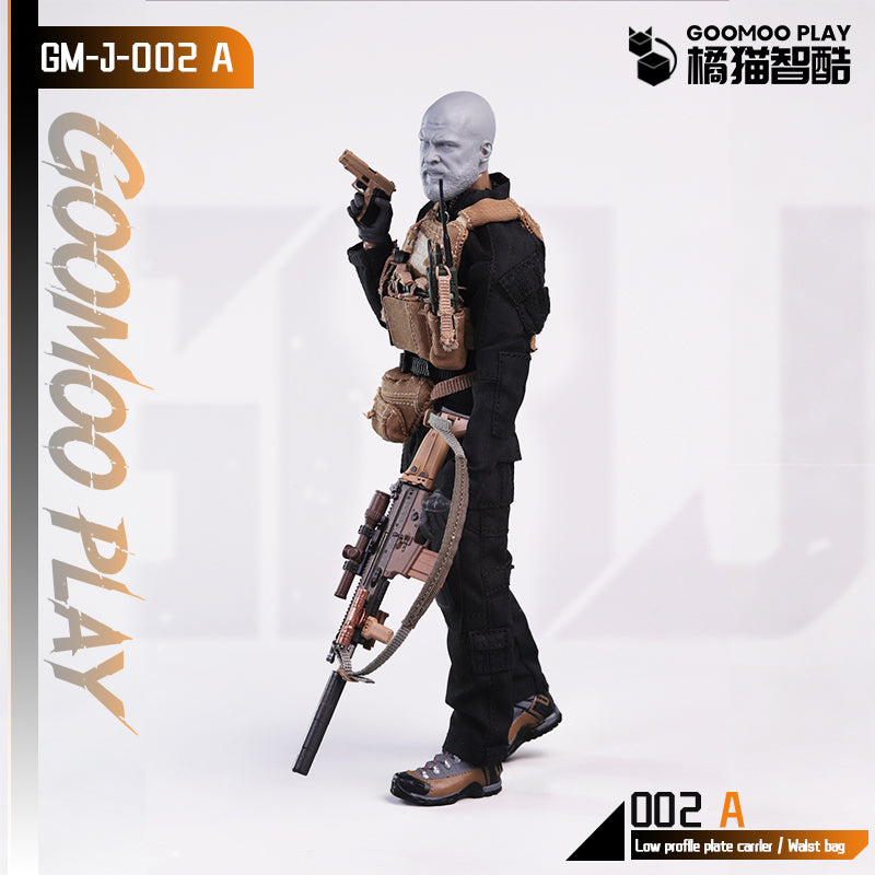 GOOMOO GM-J-002-A 1/12 スケール可動フィギュア用着せ替え服セット タクティカルベスト&ウエストバッグ【予約商品】