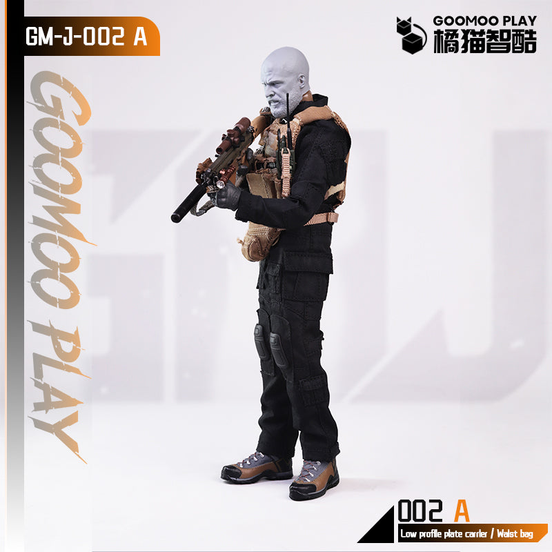 GOOMOO GM-J-002-A 1/12 スケール可動フィギュア用着せ替え服セット タクティカルベスト&ウエストバッグ【予約商品】