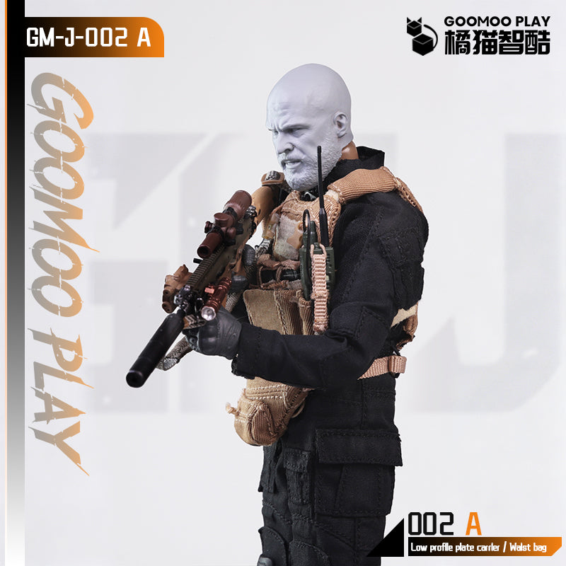 GOOMOO GM-J-002-A 1/12 スケール可動フィギュア用着せ替え服セット タクティカルベスト&ウエストバッグ【予約商品】