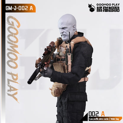 GOOMOO GM-J-002-A 1/12 スケール可動フィギュア用着せ替え服セット タクティカルベスト&ウエストバッグ【予約商品】