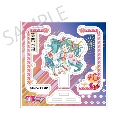 初音ミク×招き猫 アクリルスタンド 初音ミク 白猫 Art by らっす【再販】【予約商品】