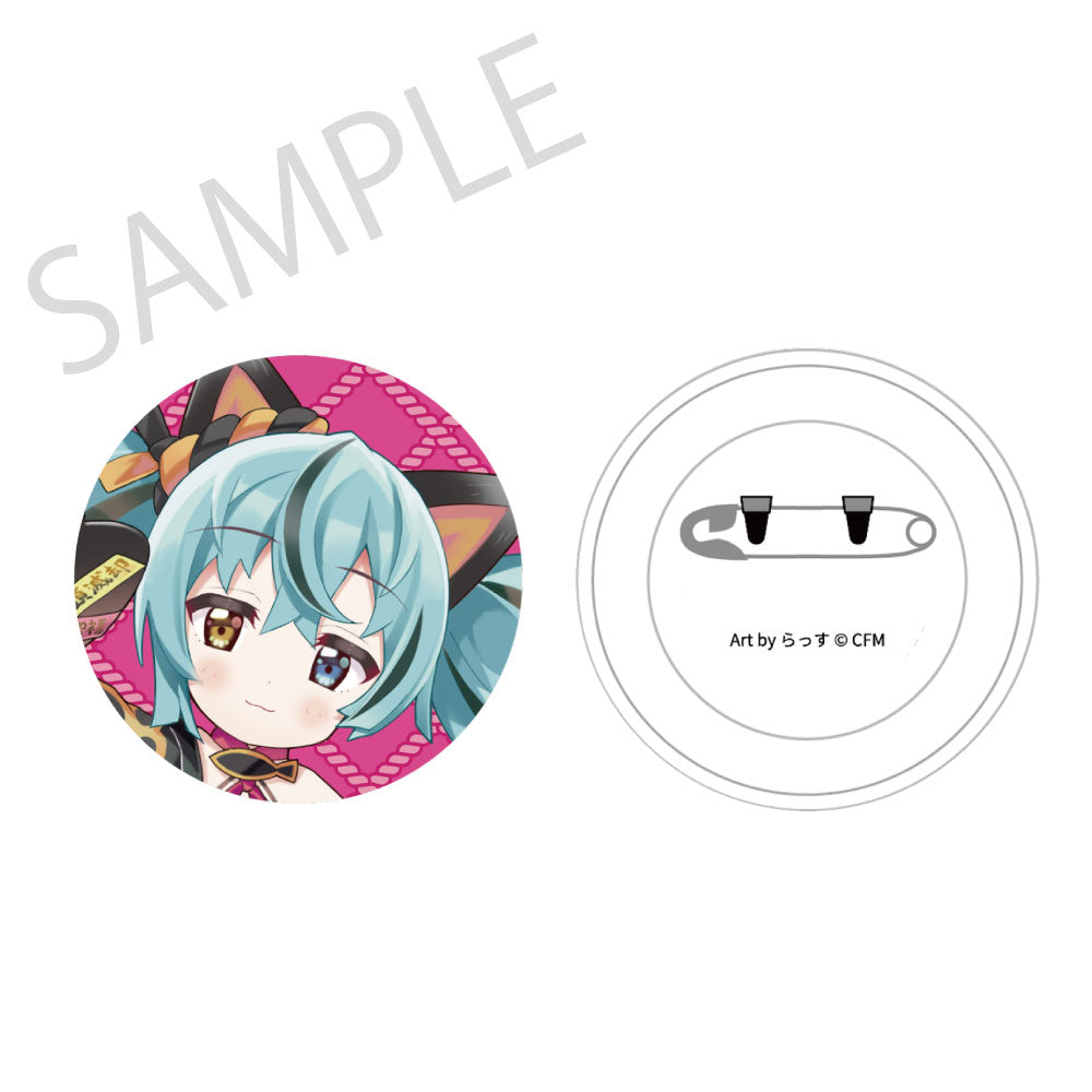 初音ミク×招き猫 ふわもふタッチ缶バッジ 初音ミク黒猫C Art by らっす【再販】【予約商品】