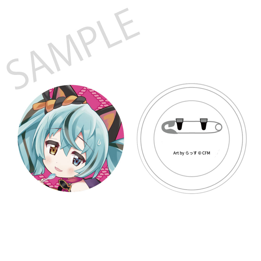 初音ミク×招き猫 ふわもふタッチ缶バッジ 初音ミク黒猫D Art by らっす【再販】【予約商品】