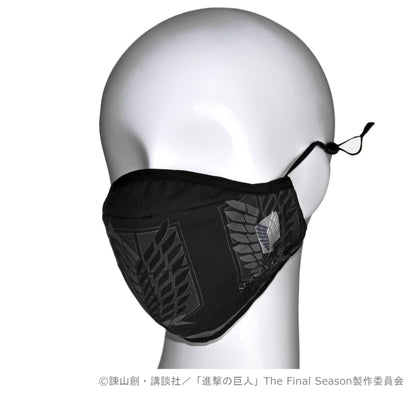 進撃の巨人 マスク -エンブレム リヴァイ 黒-【再販】【お取り寄せ商品】