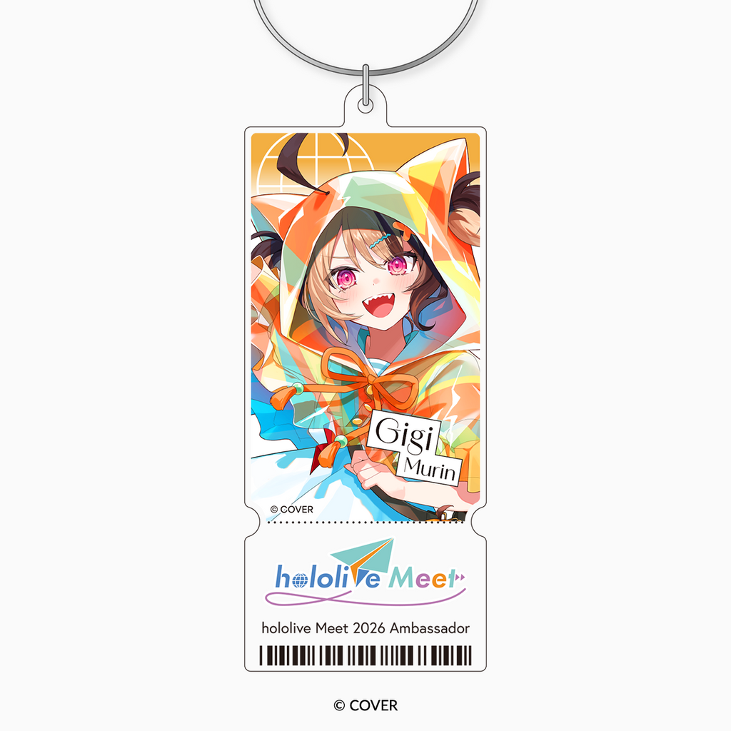 ジジ・ムリン hololive Meet@Taipei特典カード　缶バッジ hololive Meet 2026」アクリルチケットキーホルダー ジジ・ムリン