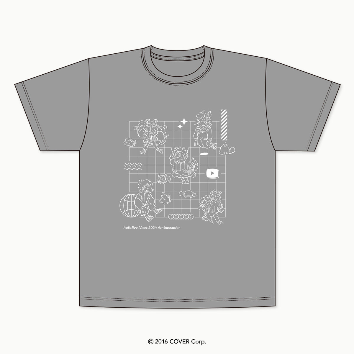 「hololive Meet 2024」デフォルメイラストTシャツ（グレー）【予約商品】