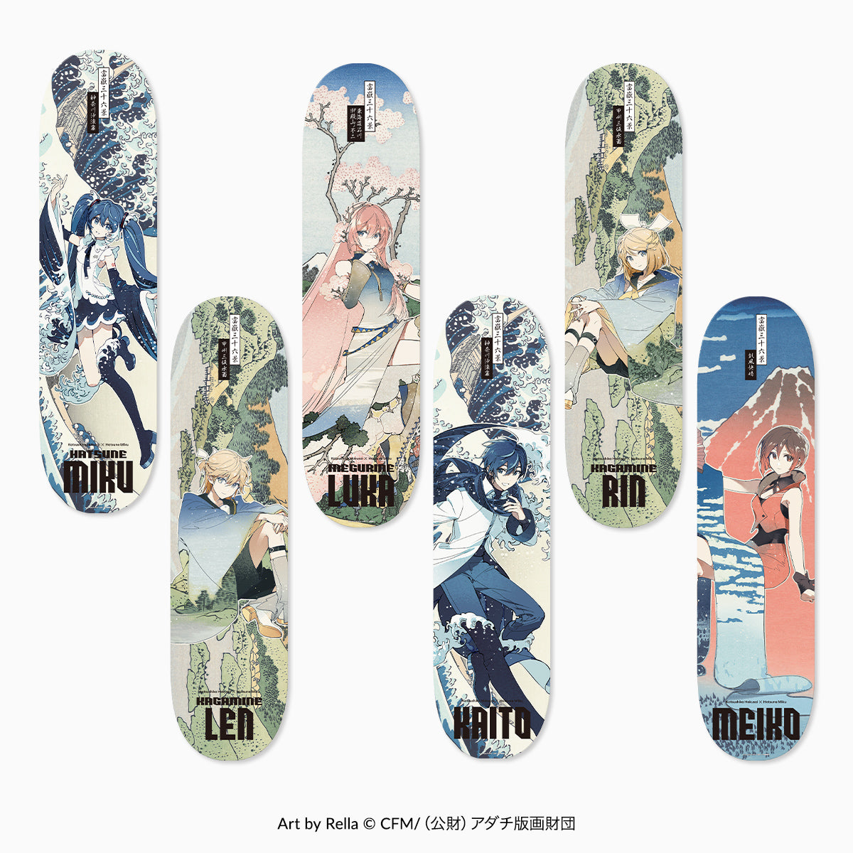 初音ミク×葛飾北斎 Rella グラフィックスケートボード 鏡音レン【予約商品】