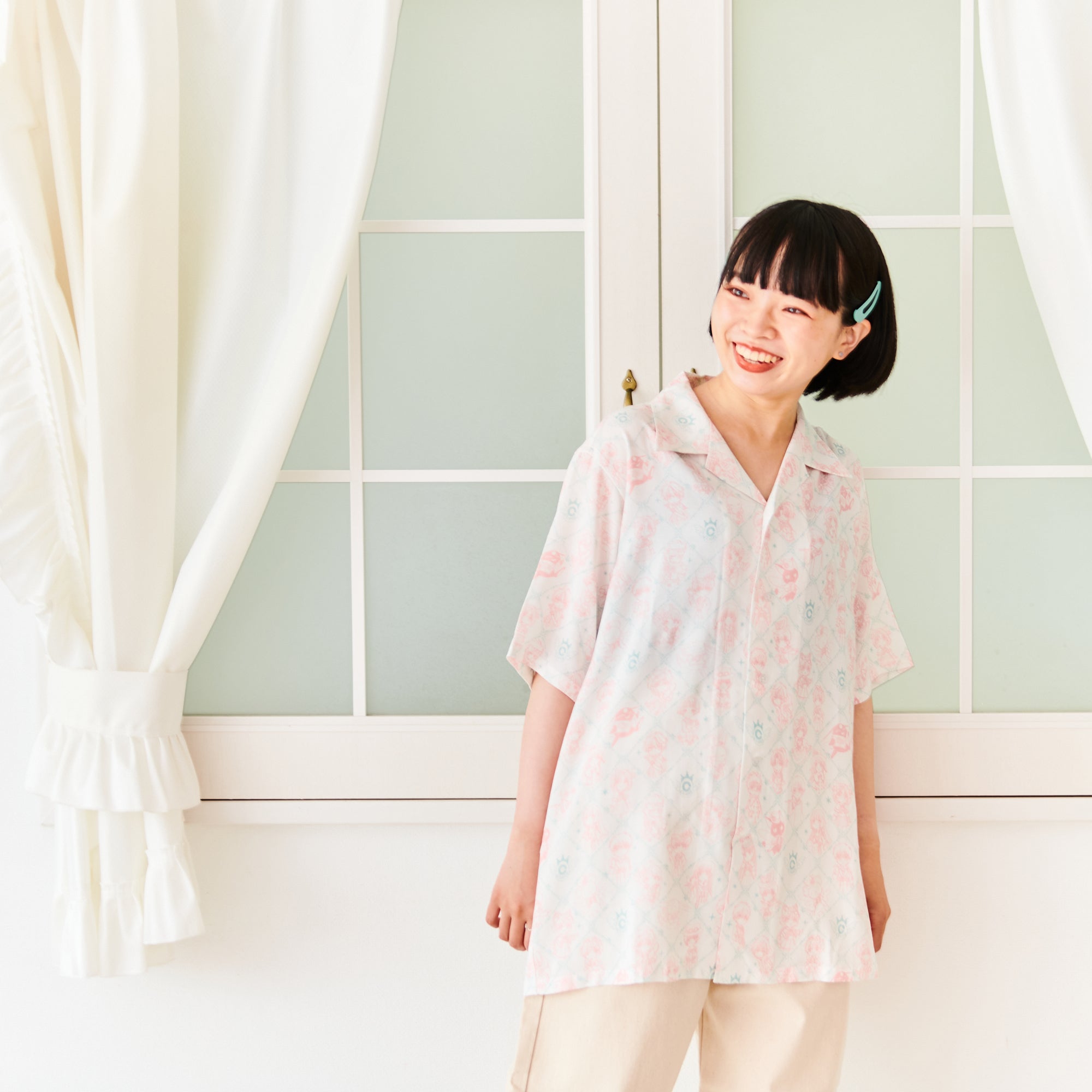 CLAMP画業30周年記念 総柄オープンカラーシャツ - Tokyo Otaku Mode